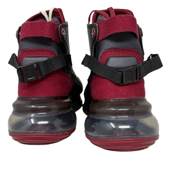 Nike Air Max 720 Saturn Black Team Red Thunder Gray Leather Sneakers Size 7.5 - Picture 5 of 16